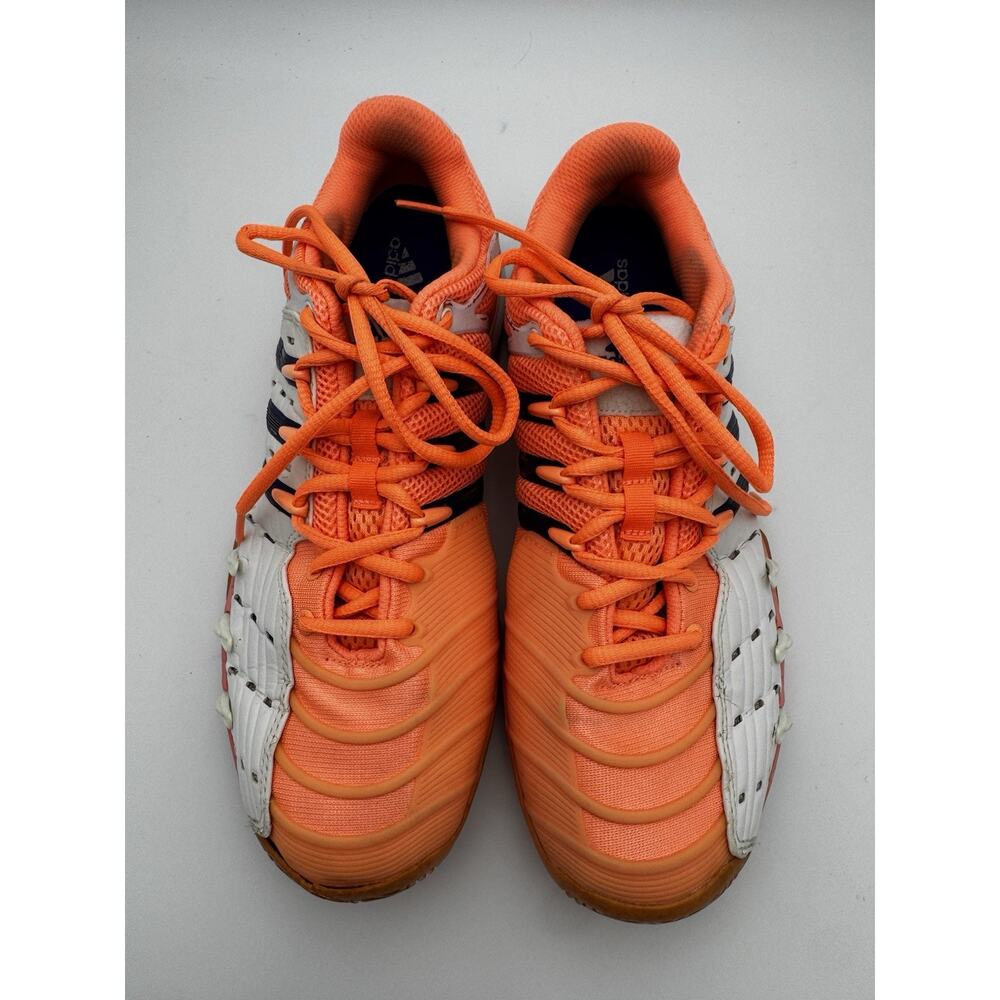 Adidas Men’s Tennis Court Shoes Size 9.5 Orange White M29487 - Picture 2 of 6